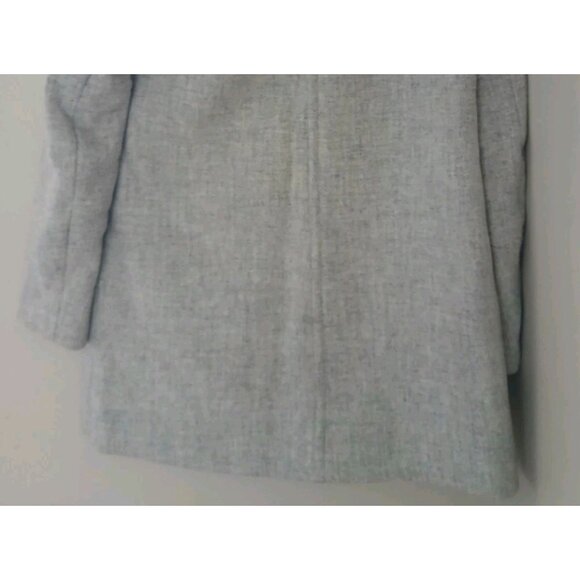 J. Crew Chateau Parka Italian Stadium-Cloth Wool Coat Size 4 Gray Fur Trim Hood - Picture 9 of 11